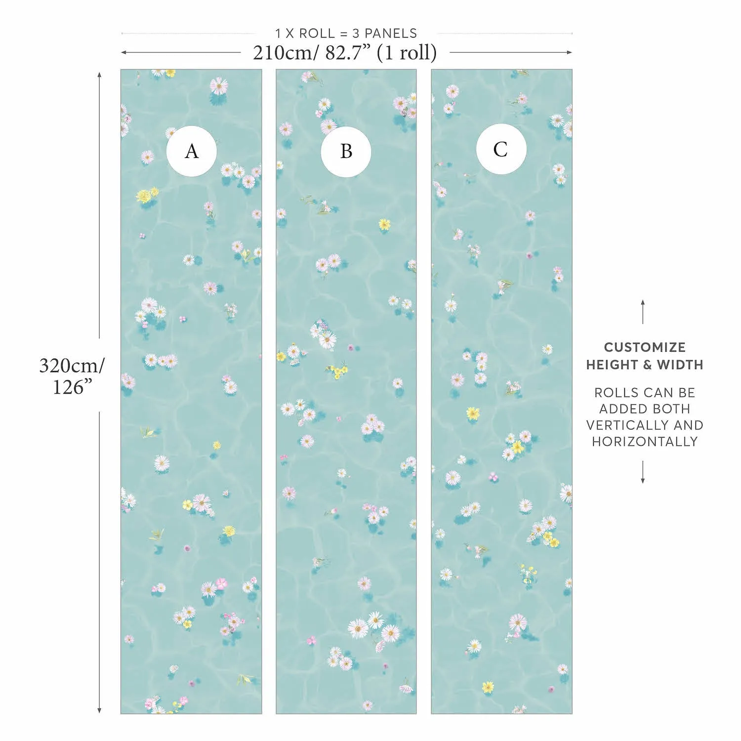 Classic Floral Bath Mural Wallpaper