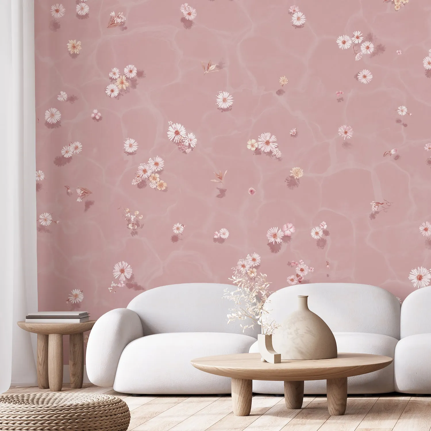 Classic Floral Bath Mural Wallpaper