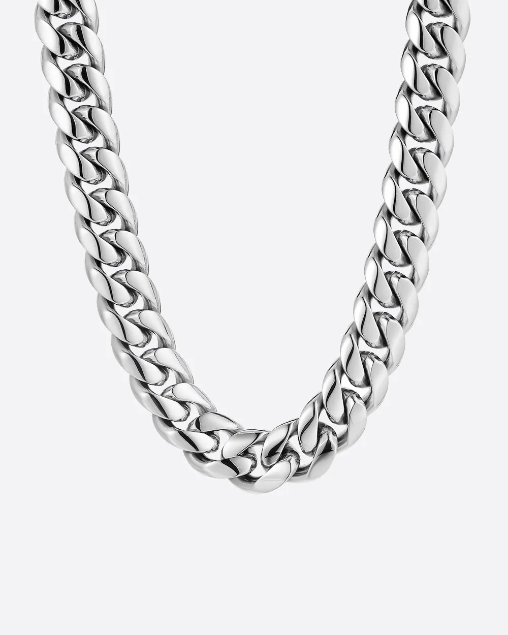 CLEAN CUBANA CHAIN. - 12MM WHITE GOLD