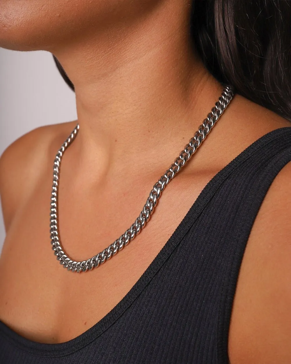 CLEAN CUBANA CHAIN. - 6MM WHITE GOLD