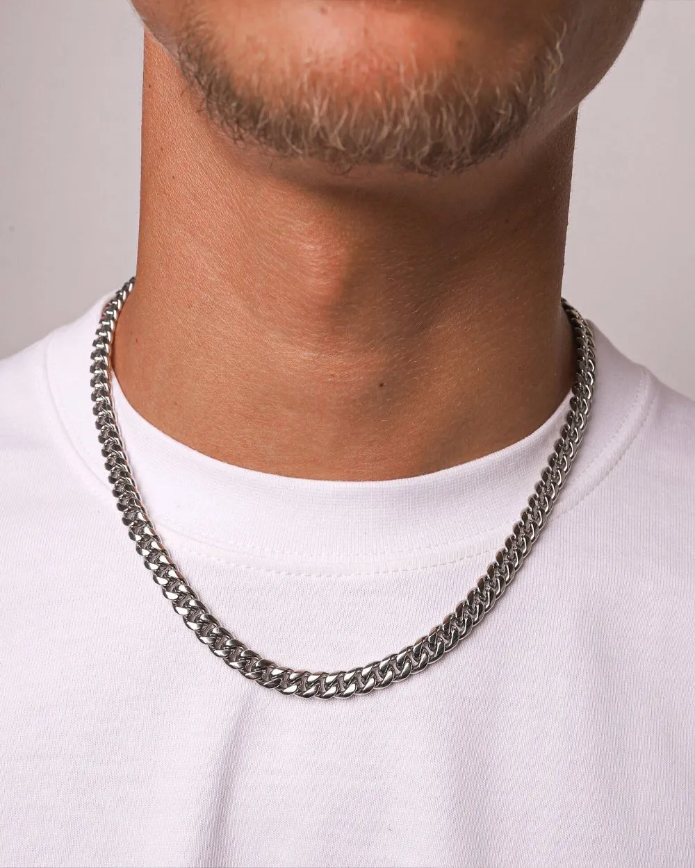 CLEAN CUBANA CHAIN. - 6MM WHITE GOLD