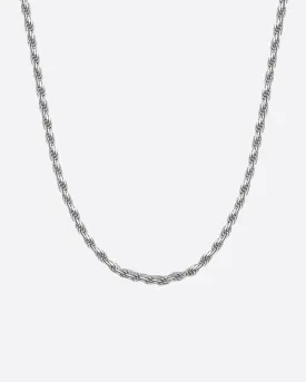 CLEAN ROPE CHAIN 925. - 3MM WHITE GOLD