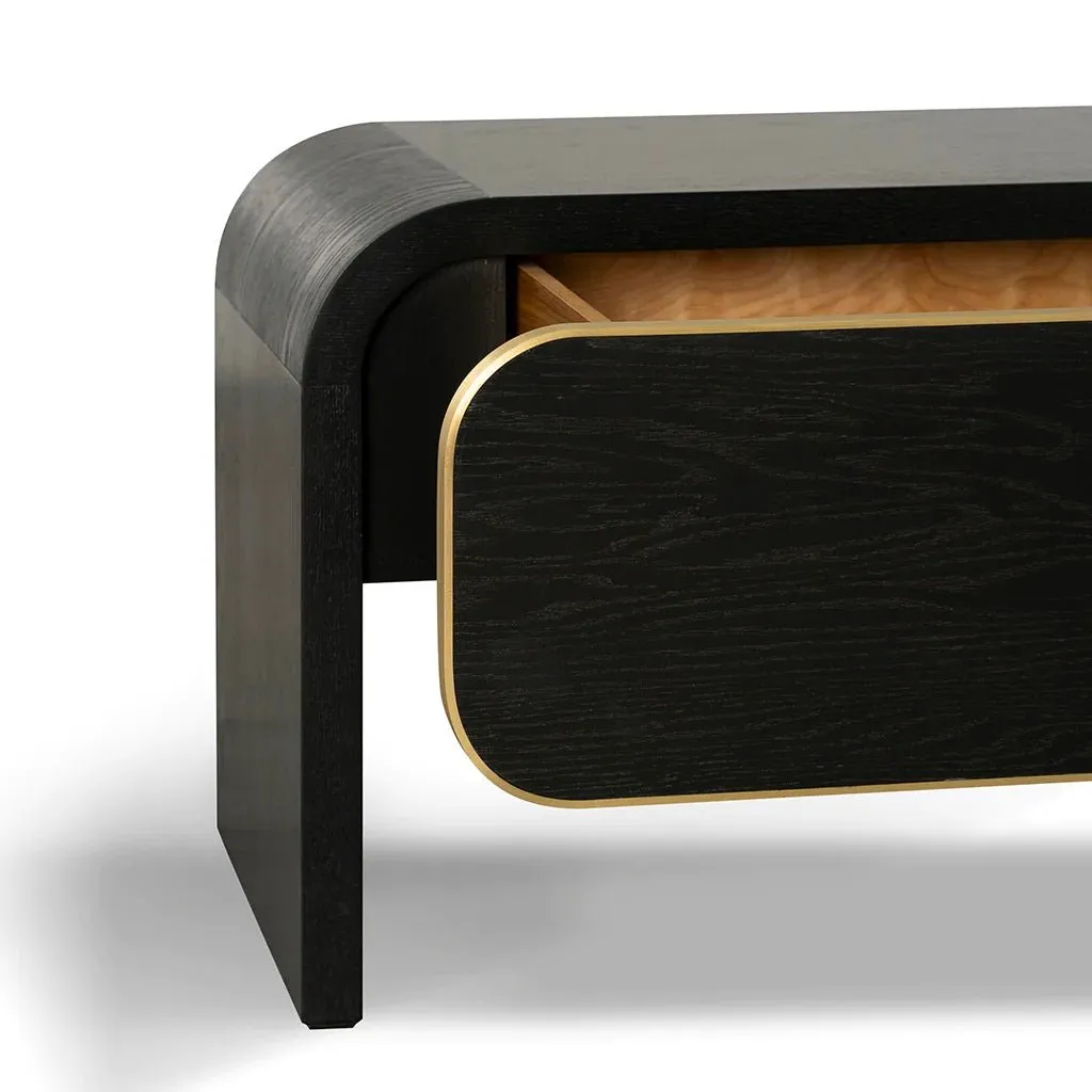 Coco Art Deco Entertainment Unit - Textured Espresso Black 2m