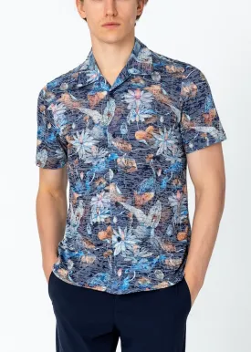 Collared Lightweight Shirt - Peacock Lotus