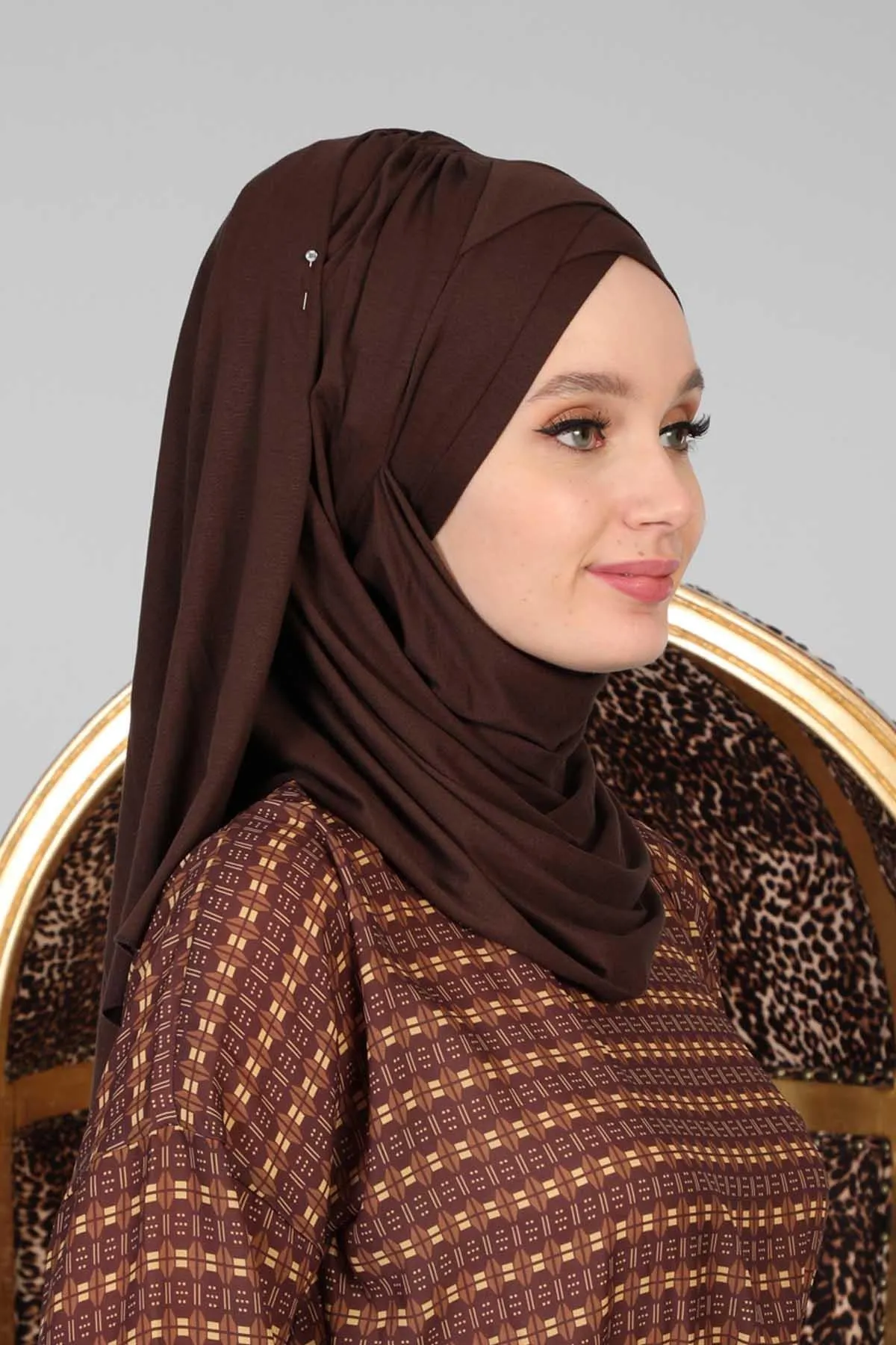 Comfortable Cross Stitched Jersey Shawl Practical Cotton Hijab for Women, Front Cross-Stitched Shirred Jersey Hijab Shawl,CPS-45