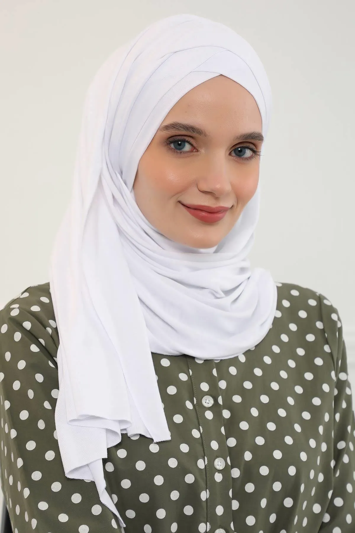 Comfortable Cross Stitched Jersey Shawl Practical Cotton Hijab for Women, Front Cross-Stitched Shirred Jersey Hijab Shawl,CPS-45