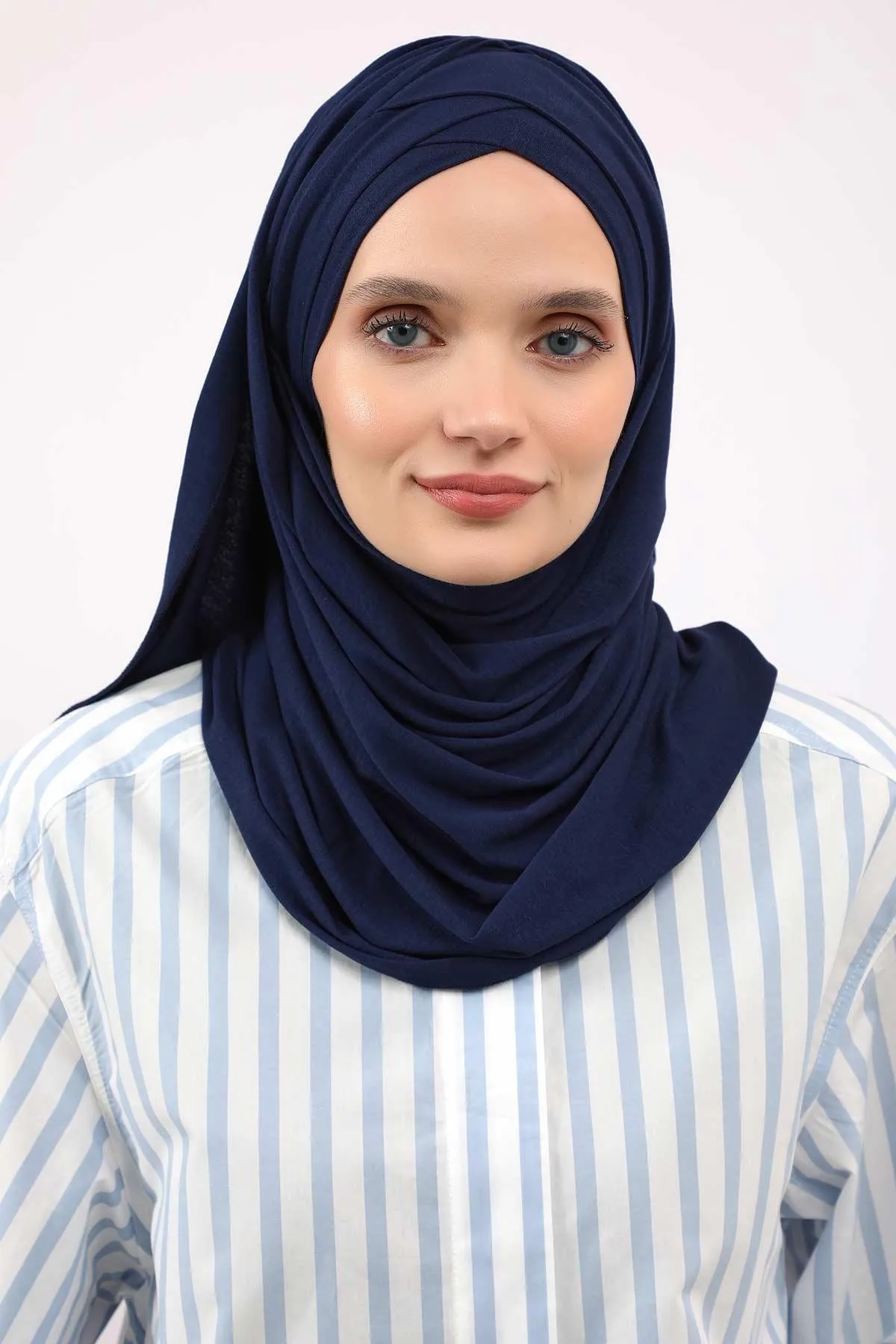 Comfortable Cross Stitched Jersey Shawl Practical Cotton Hijab for Women, Front Cross-Stitched Shirred Jersey Hijab Shawl,CPS-45