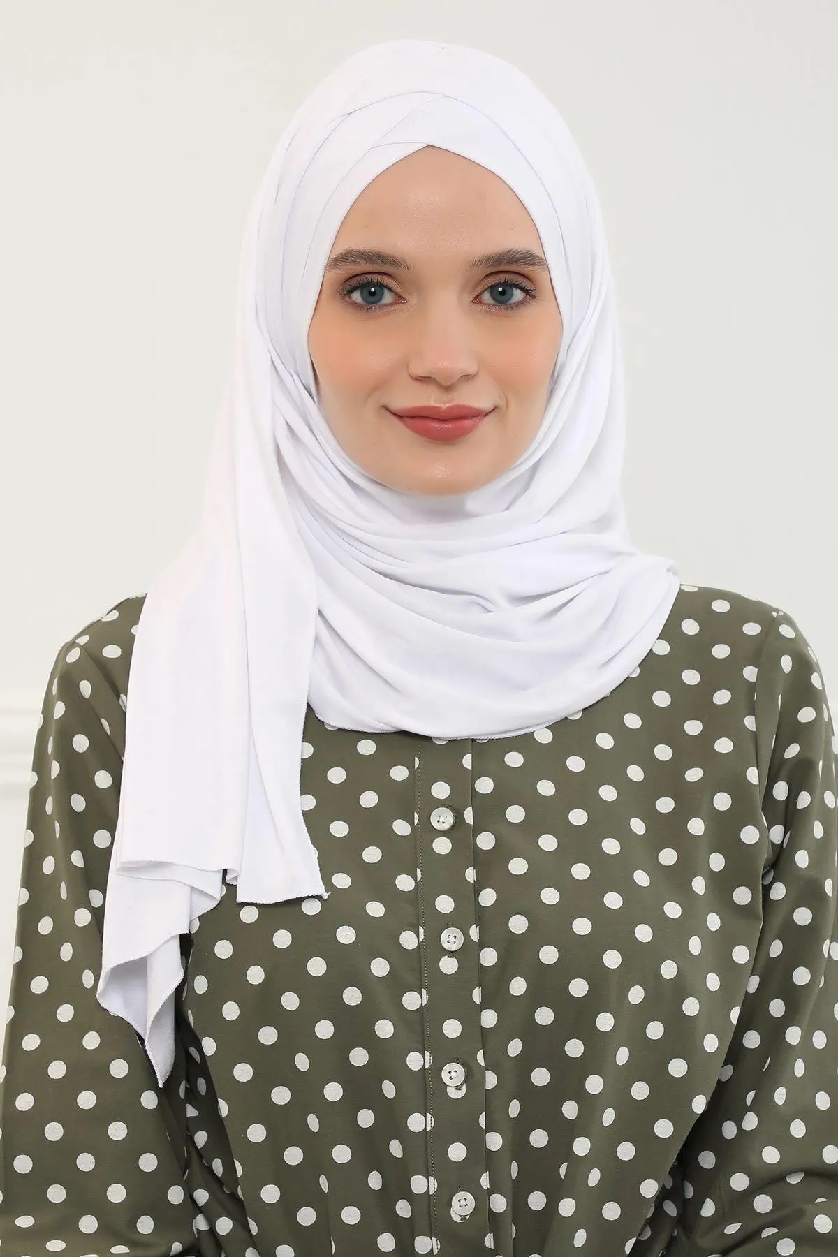 Comfortable Cross Stitched Jersey Shawl Practical Cotton Hijab for Women, Front Cross-Stitched Shirred Jersey Hijab Shawl,CPS-45