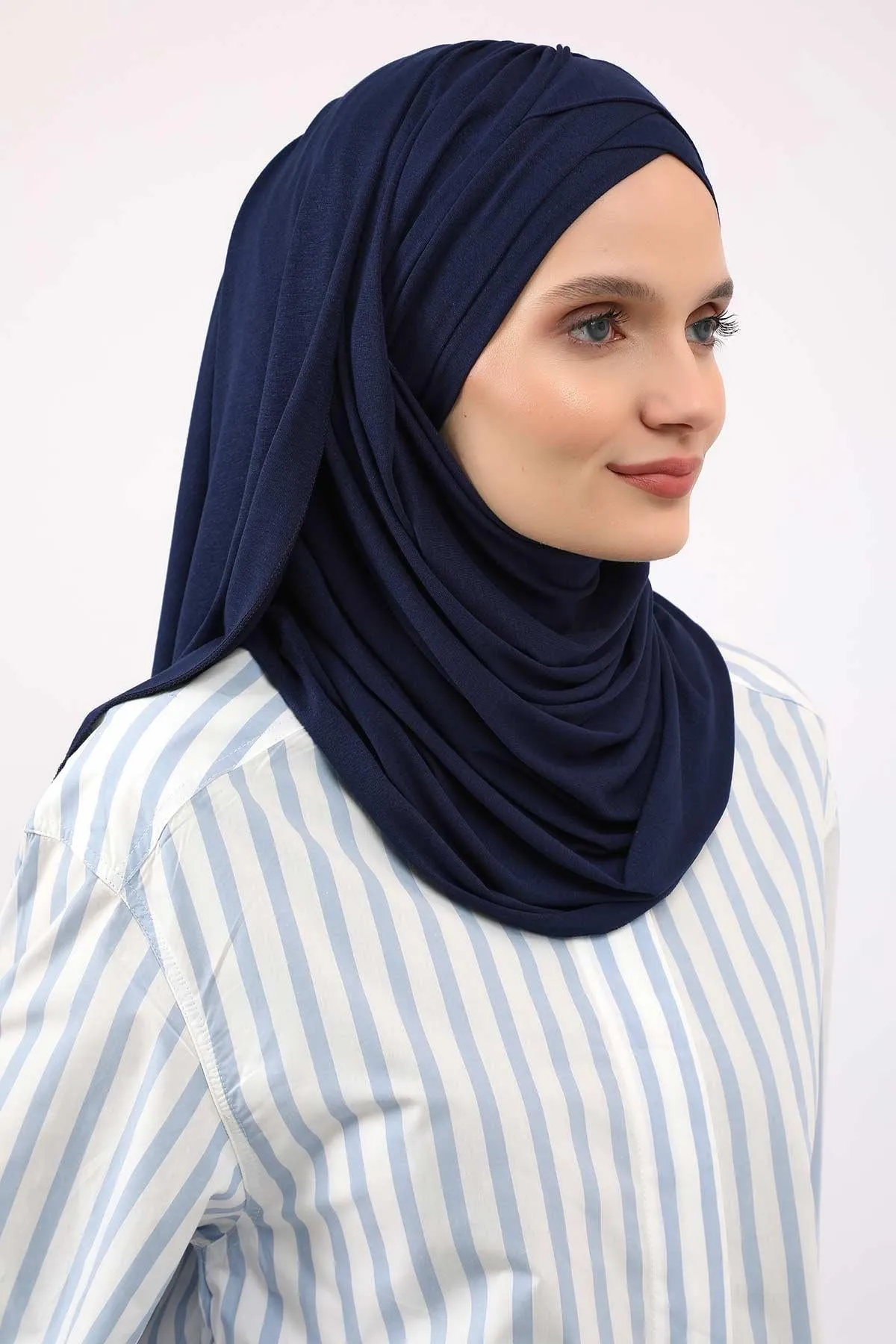 Comfortable Cross Stitched Jersey Shawl Practical Cotton Hijab for Women, Front Cross-Stitched Shirred Jersey Hijab Shawl,CPS-45