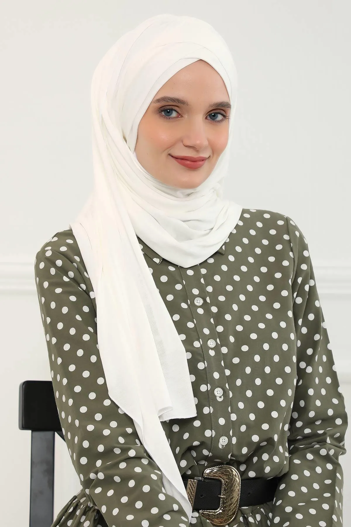 Comfortable Cross Stitched Jersey Shawl Practical Cotton Hijab for Women, Front Cross-Stitched Shirred Jersey Hijab Shawl,CPS-45