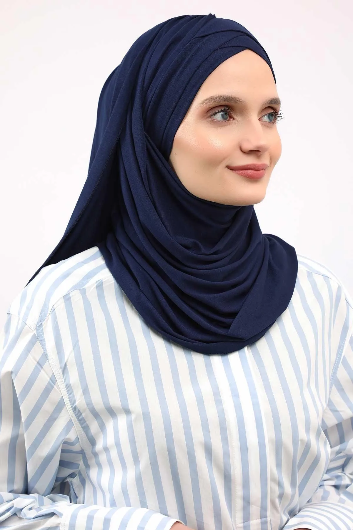 Comfortable Cross Stitched Jersey Shawl Practical Cotton Hijab for Women, Front Cross-Stitched Shirred Jersey Hijab Shawl,CPS-45