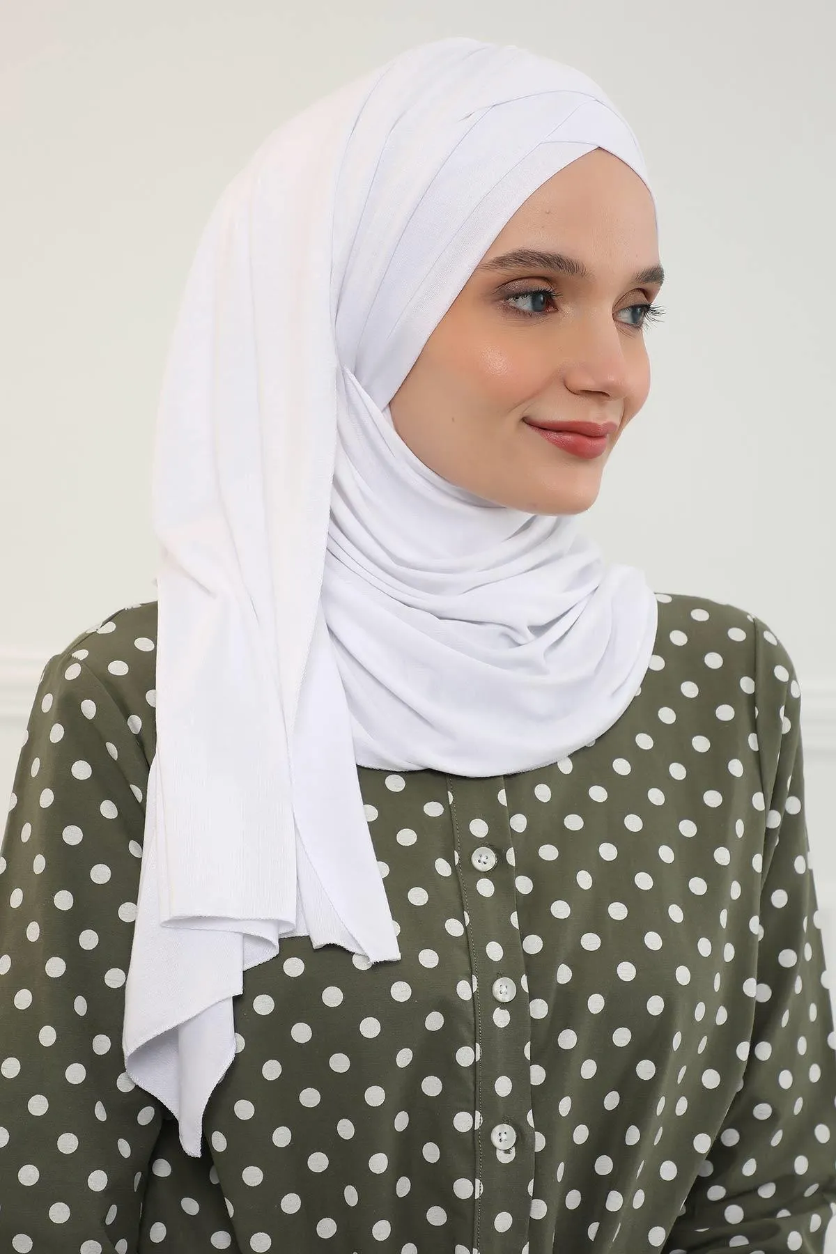 Comfortable Cross Stitched Jersey Shawl Practical Cotton Hijab for Women, Front Cross-Stitched Shirred Jersey Hijab Shawl,CPS-45