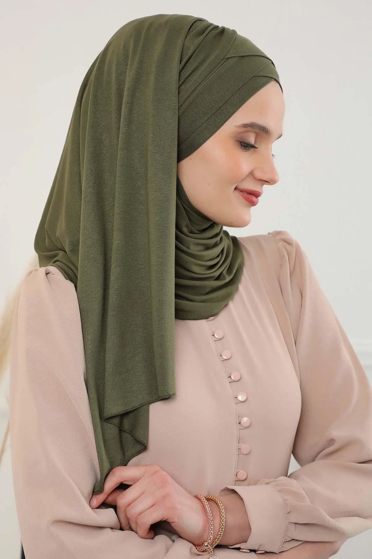 Comfortable Cross Stitched Jersey Shawl Practical Cotton Hijab for Women, Front Cross-Stitched Shirred Jersey Hijab Shawl,CPS-45