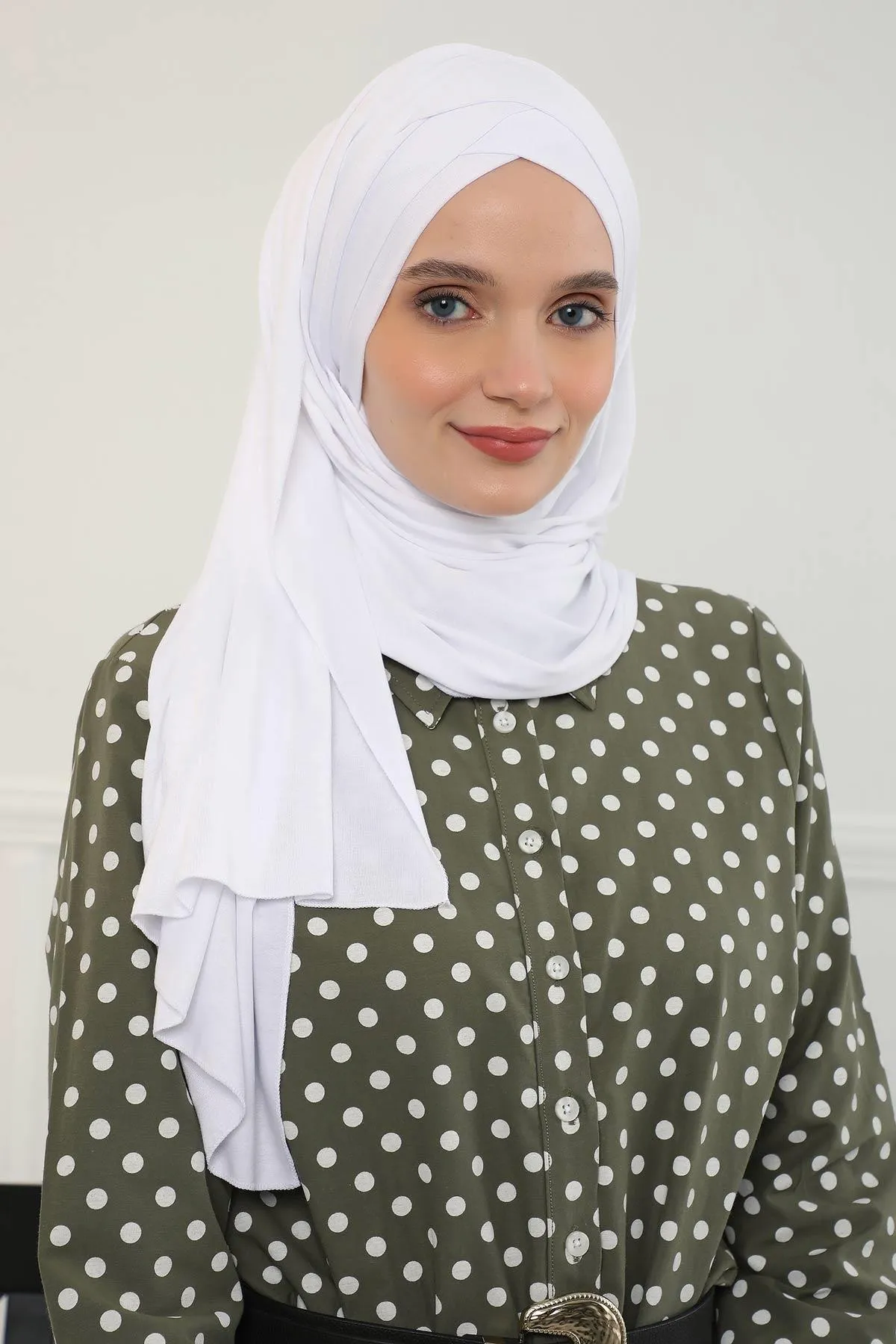 Comfortable Cross Stitched Jersey Shawl Practical Cotton Hijab for Women, Front Cross-Stitched Shirred Jersey Hijab Shawl,CPS-45