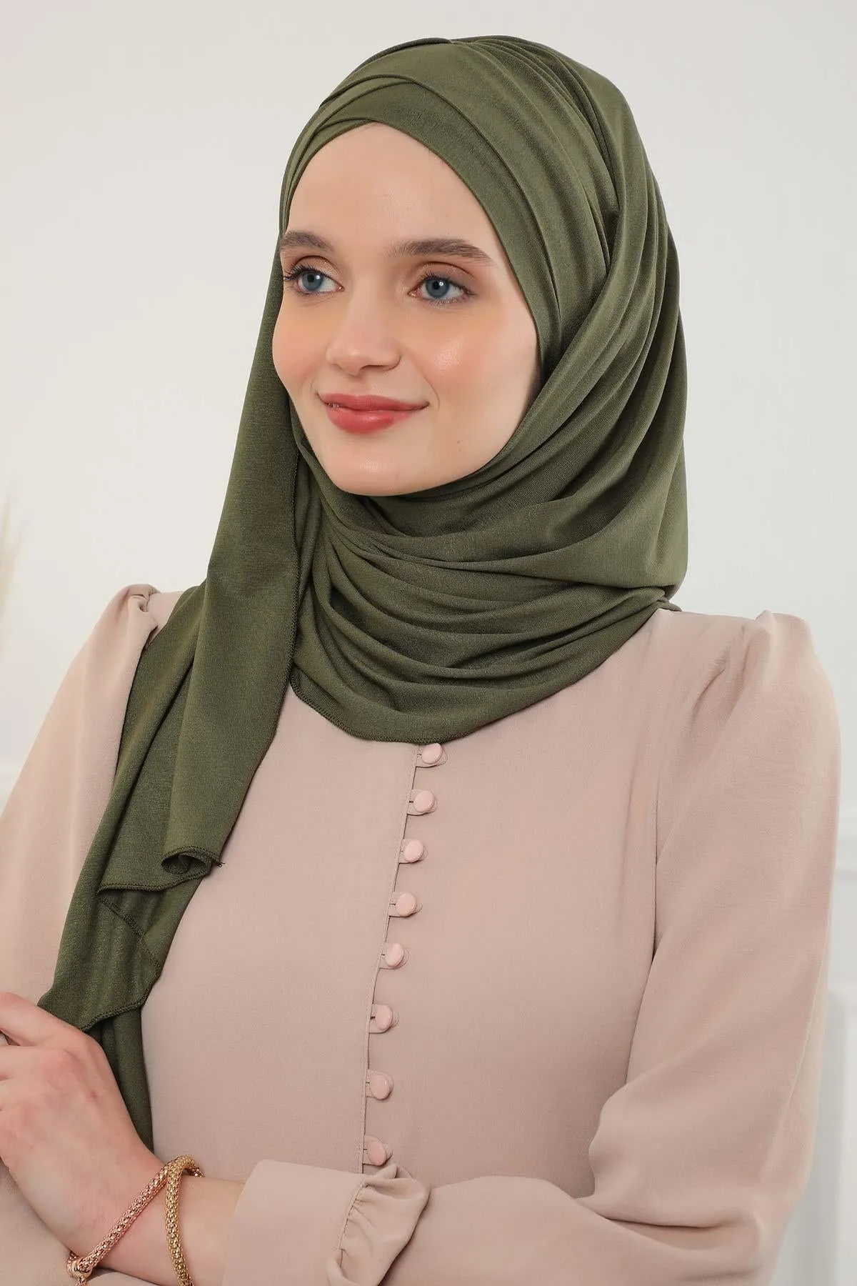 Comfortable Cross Stitched Jersey Shawl Practical Cotton Hijab for Women, Front Cross-Stitched Shirred Jersey Hijab Shawl,CPS-45