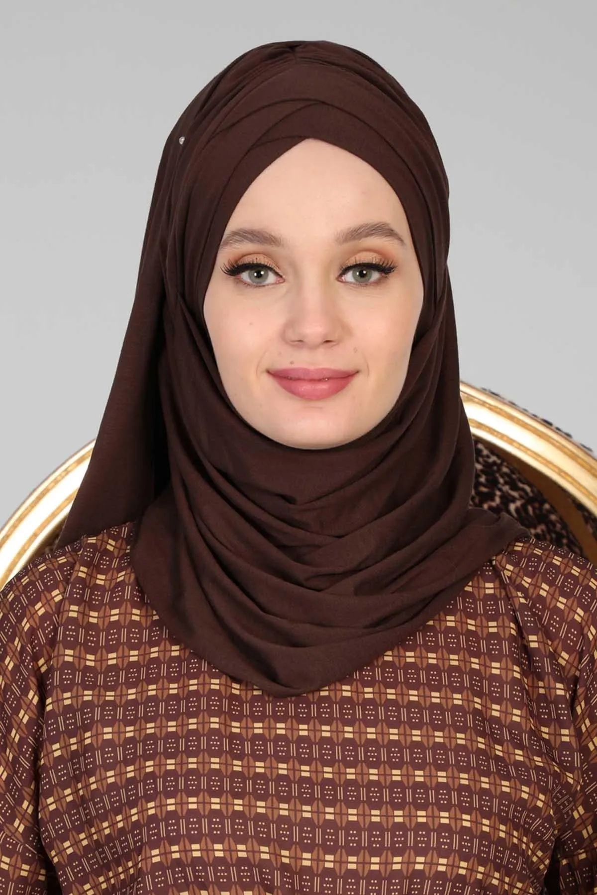 Comfortable Cross Stitched Jersey Shawl Practical Cotton Hijab for Women, Front Cross-Stitched Shirred Jersey Hijab Shawl,CPS-45