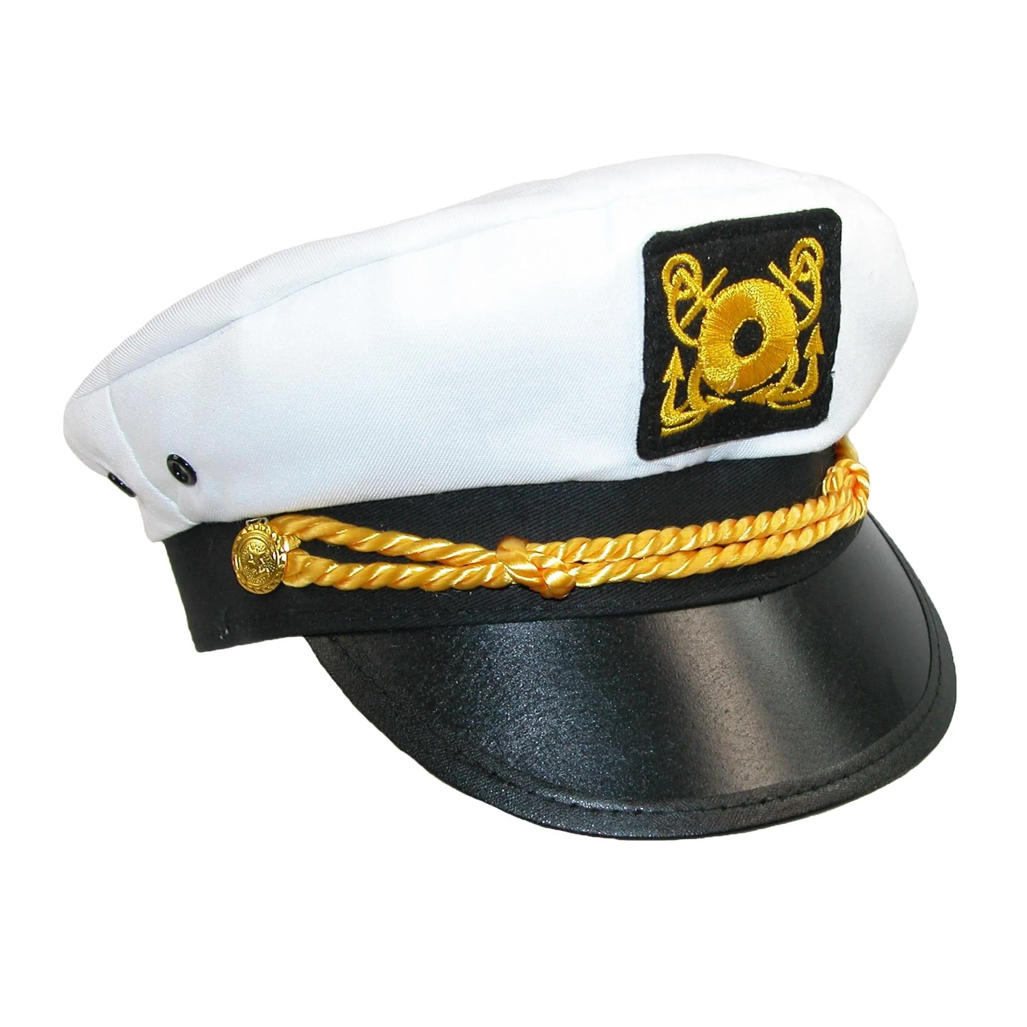 CTM® Kids' Cotton White Nautical Boating Captains Cap (Pack of 2)