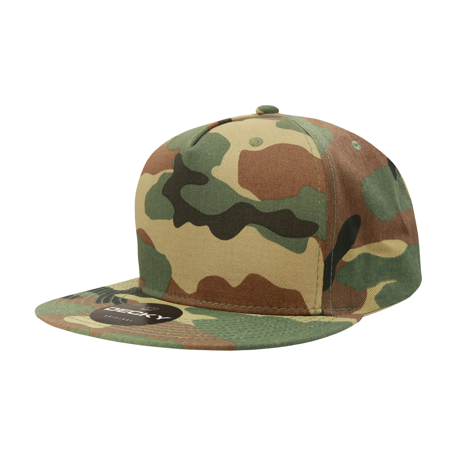 Decky 1064 5 Panel Flat Bill, Cotton Snapback Hats - CASE Pricing