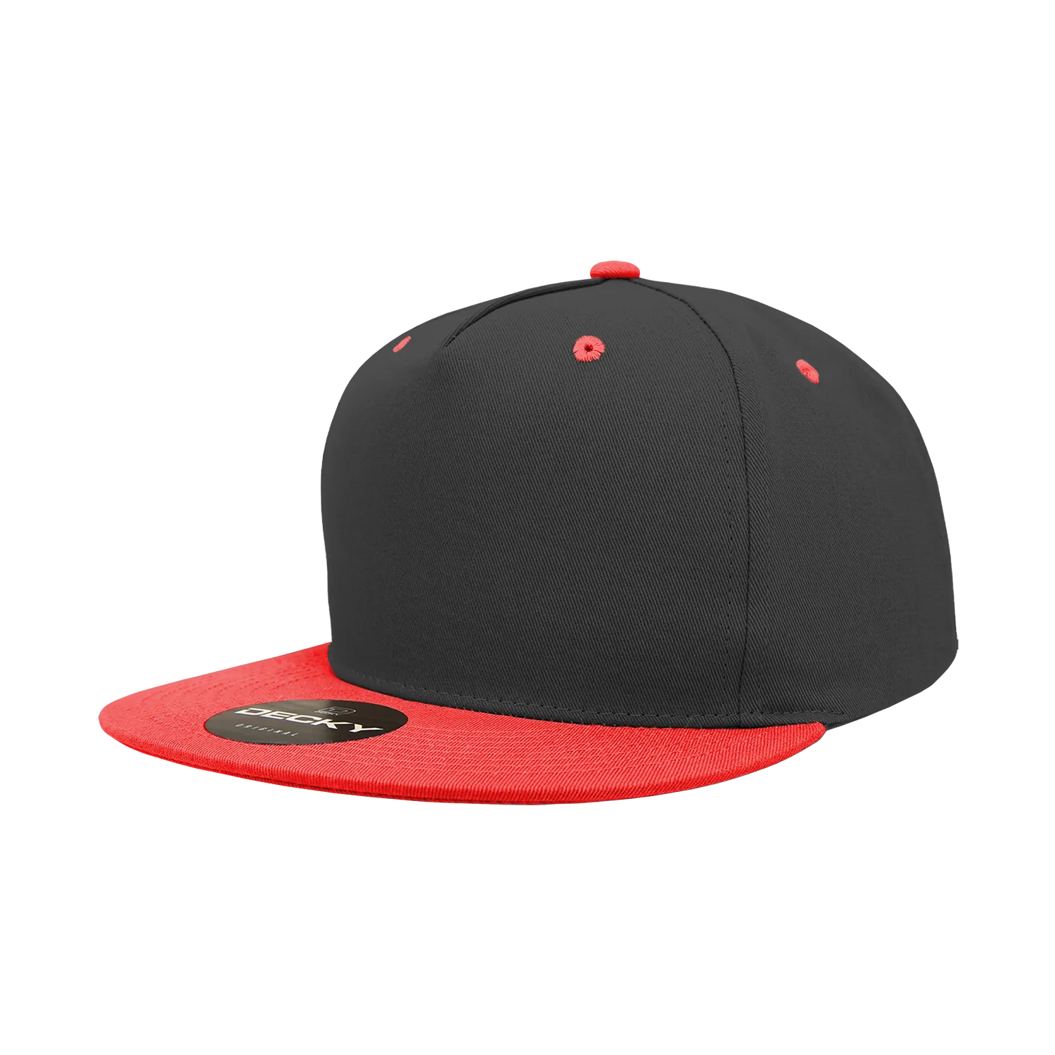 Decky 1064 5 Panel Flat Bill, Cotton Snapback Hats - CASE Pricing