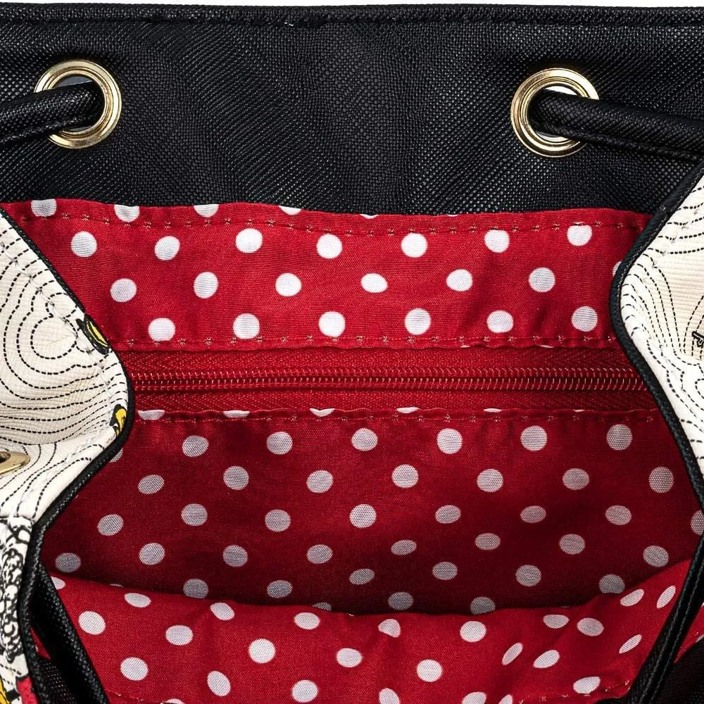 Disney Mickey & Minnie Allover Print Bow Hardware Mini Backpack