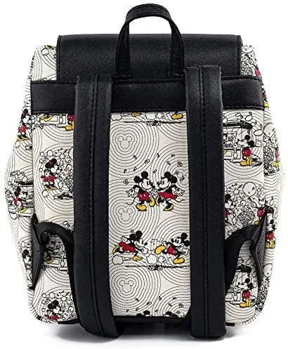 Disney Mickey & Minnie Allover Print Bow Hardware Mini Backpack