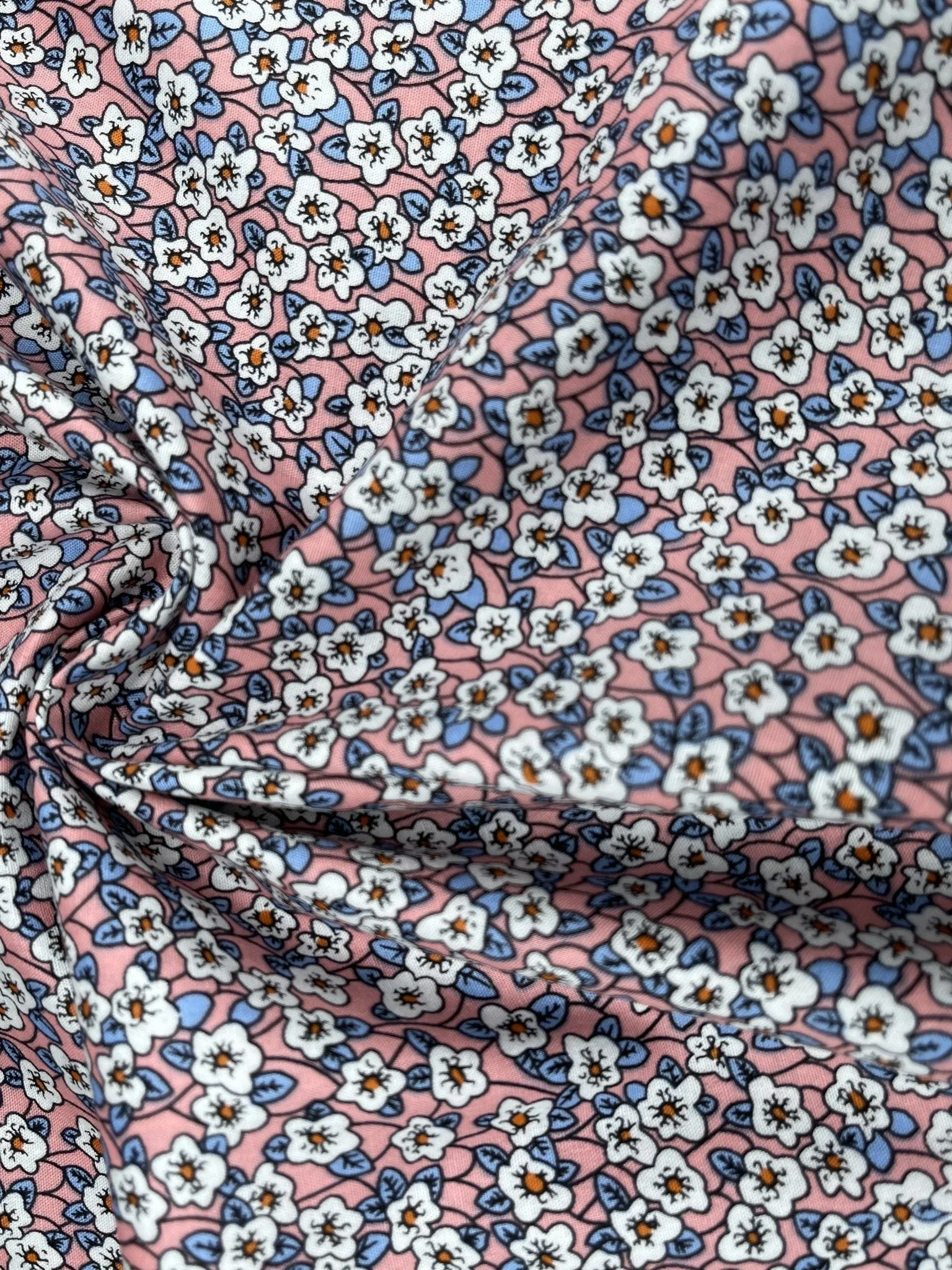 Ditsy floral - Washed 100% Cotton Poplin  Reactive Print - 8006