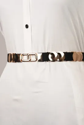 Elasticated Belt With Overlapped Circles