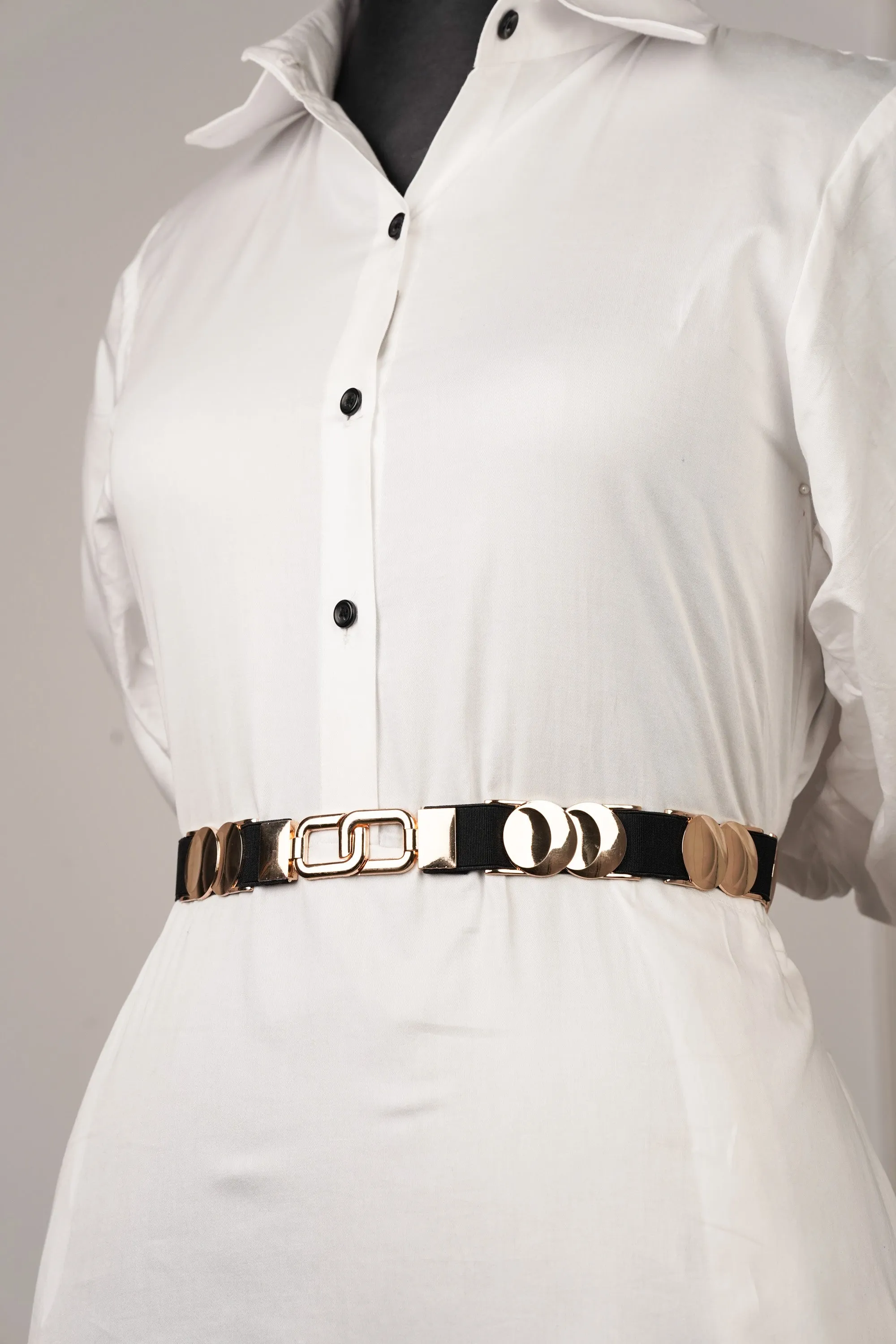 Elasticated Belt With Overlapped Circles