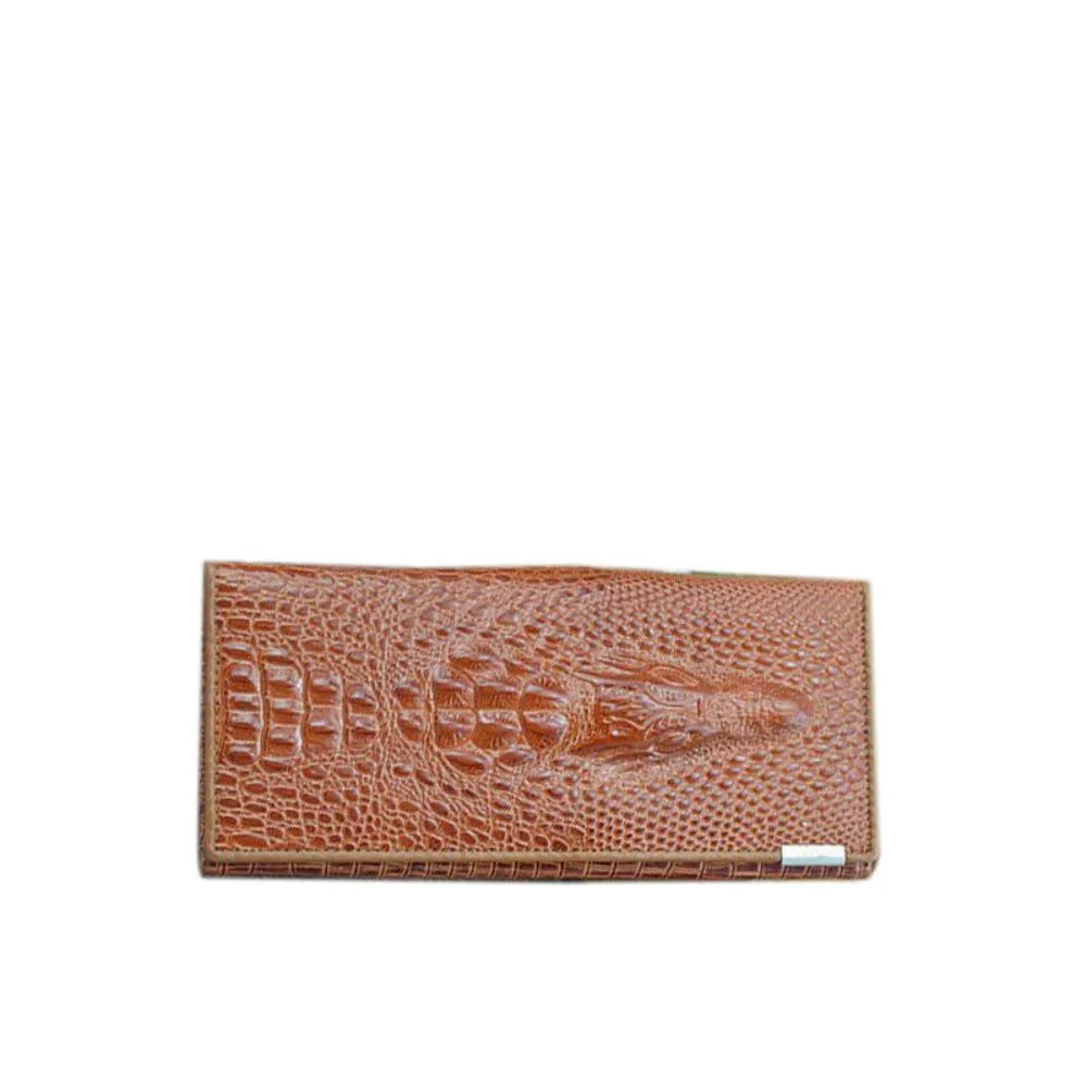 Elegant Croc-Embossed Genuine Leather Wallet