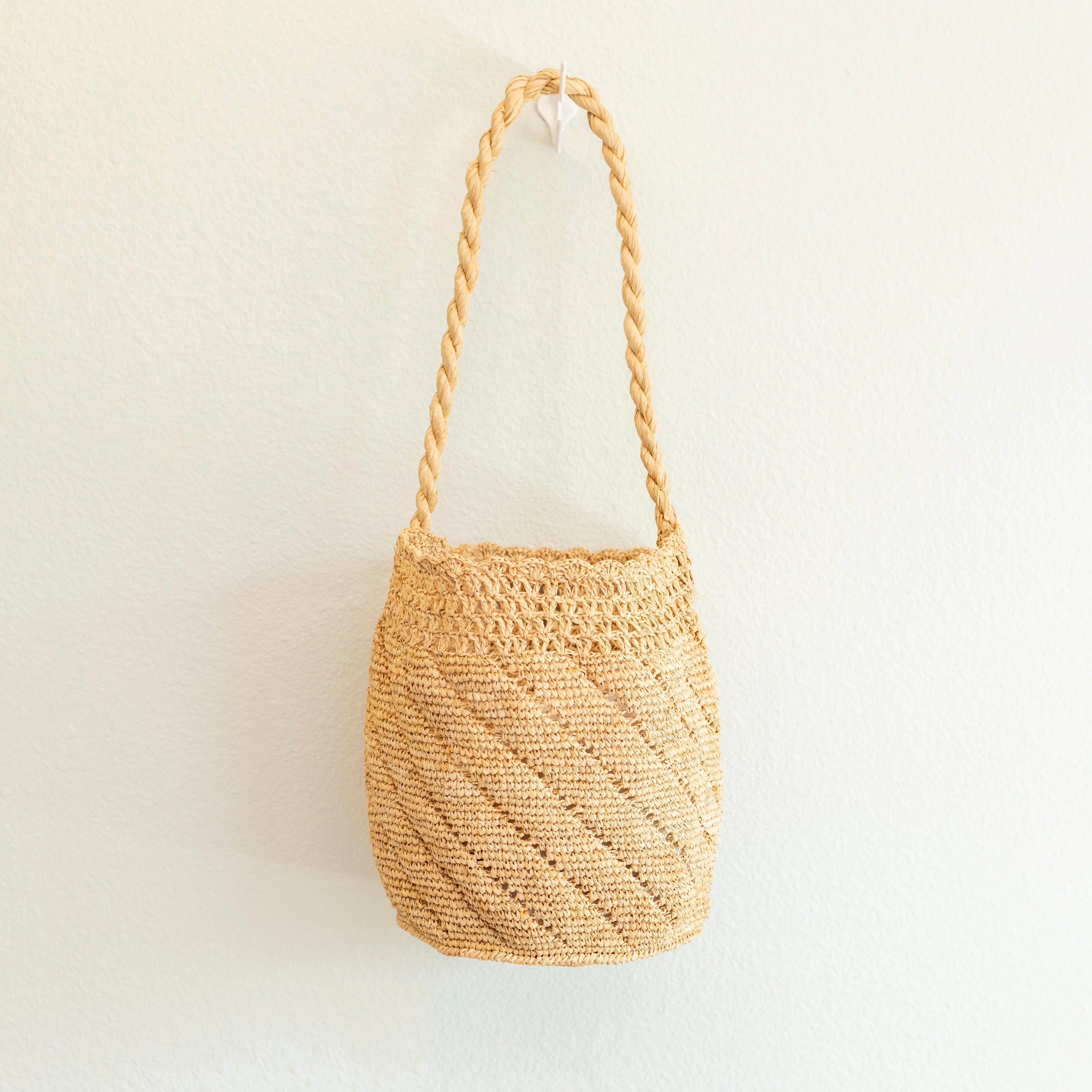 Elena Handbags Summer Fashion Raffia Basket Bag