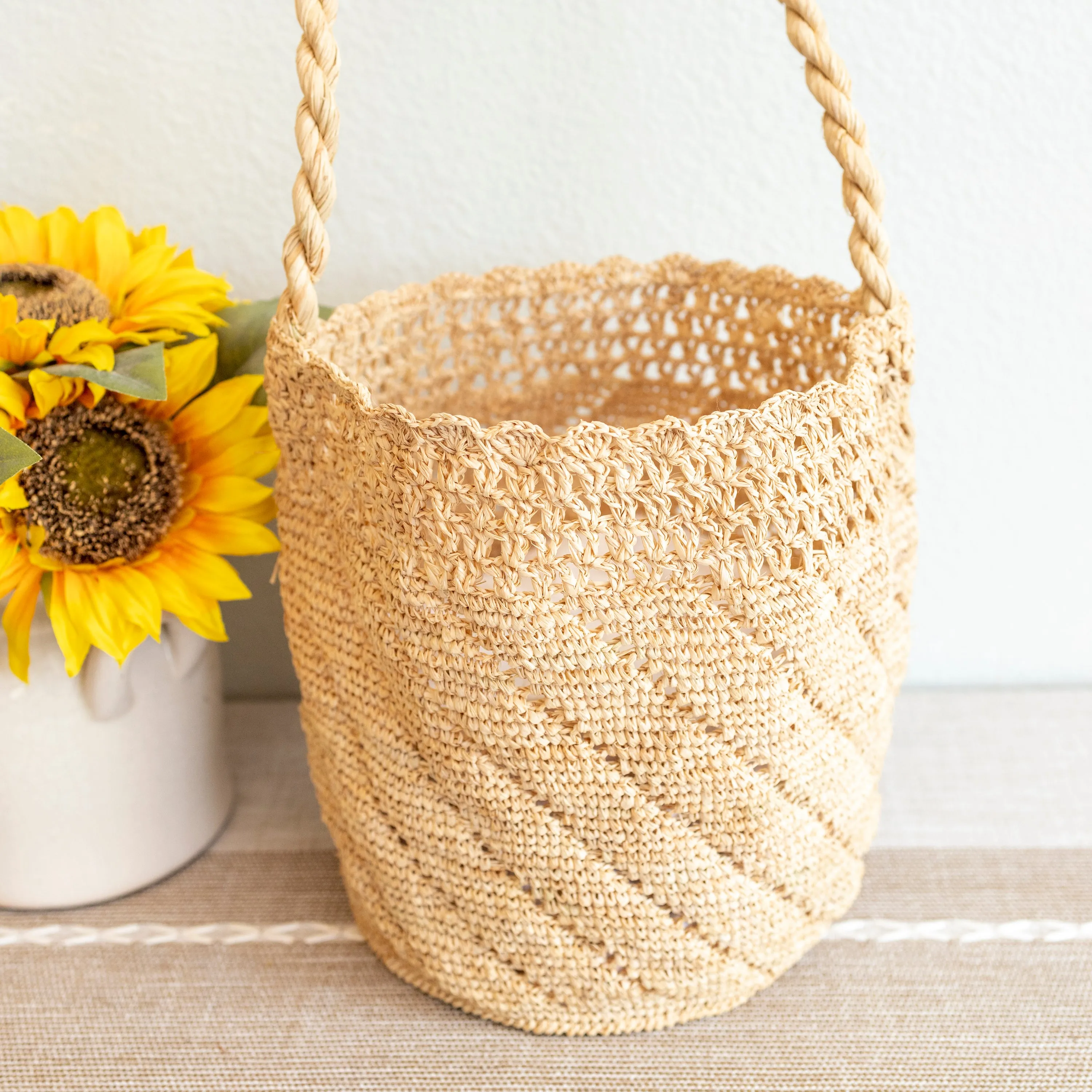 Elena Handbags Summer Fashion Raffia Basket Bag