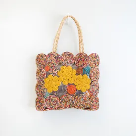 Elena Handbags Women's Flower Raffia Woven Summer Straw Tote