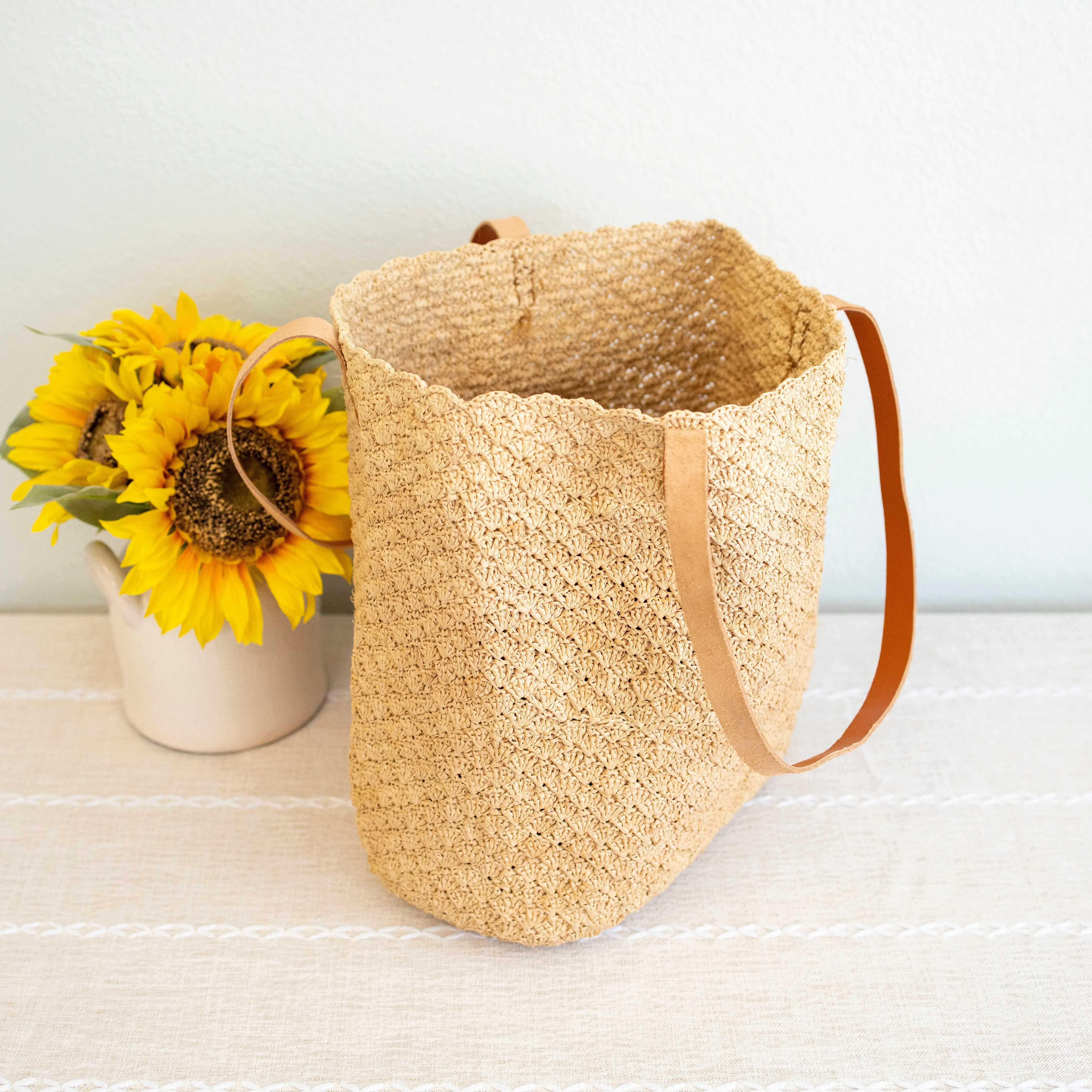 Elena Handbags Women's Soft Raffia Woven Summer Straw Tote