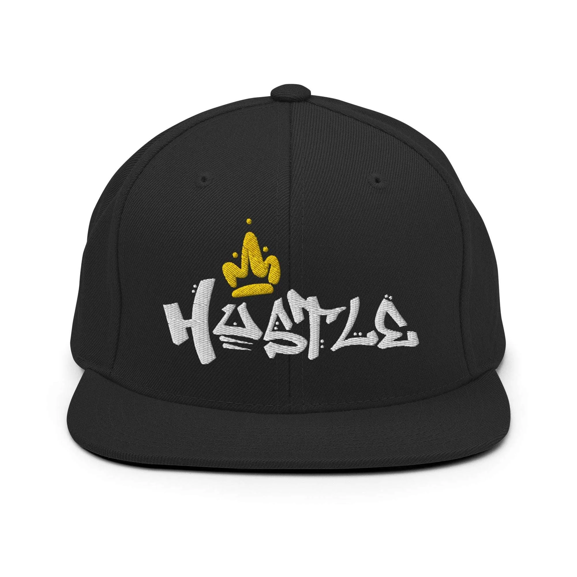 Embroidered Hustle King Theme Snapback Hat