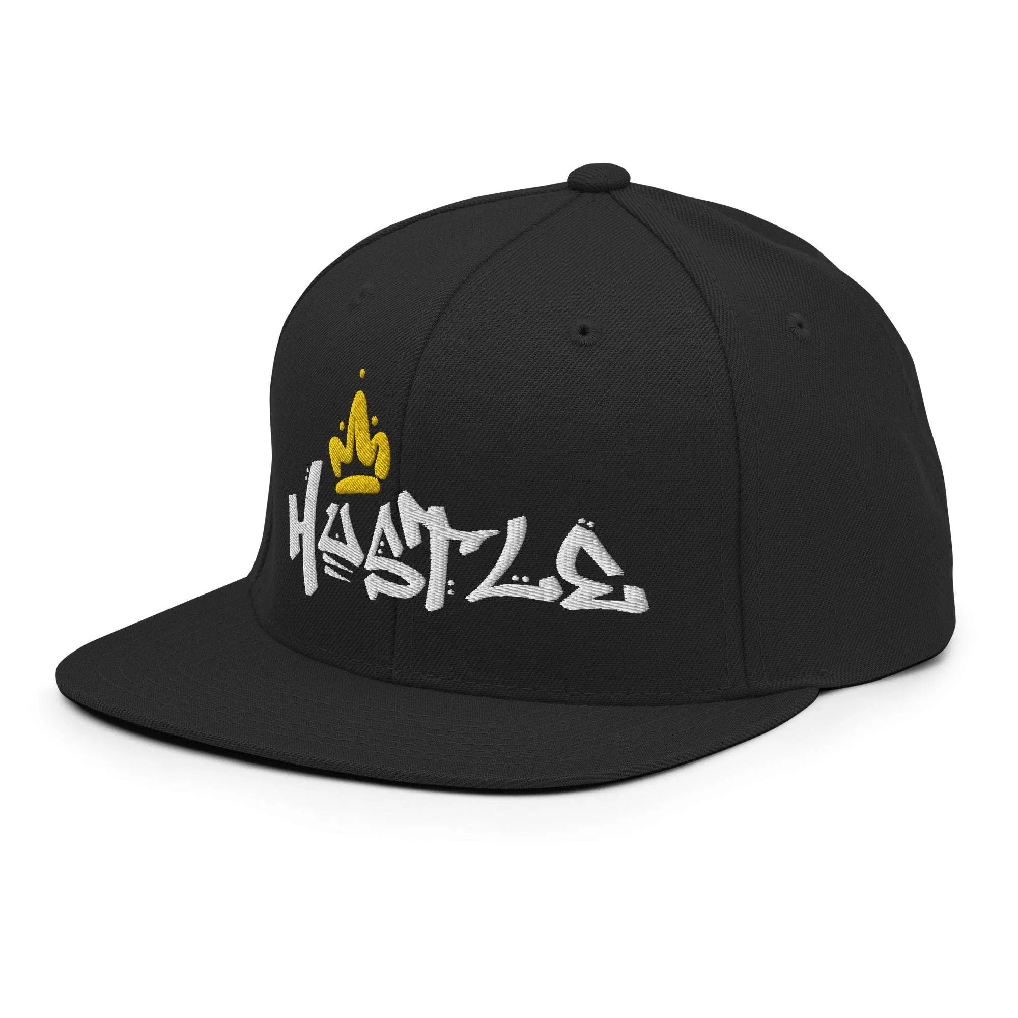 Embroidered Hustle King Theme Snapback Hat