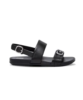 FitFlop Gracie Stud-Buckle Leather Back-Strap Sandals Black