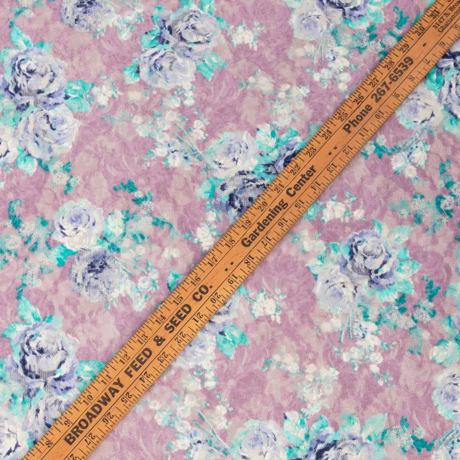 Flower Printed Stretch Lace - Remnant