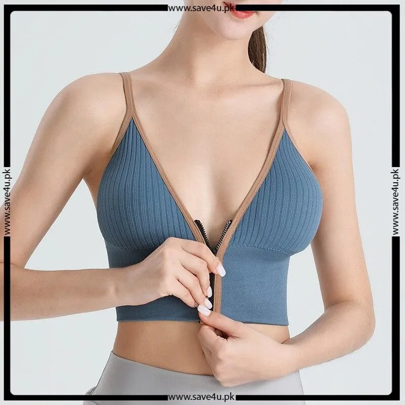 Front Open Crop Top Fashionable Bra