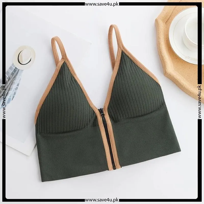 Front Open Crop Top Fashionable Bra