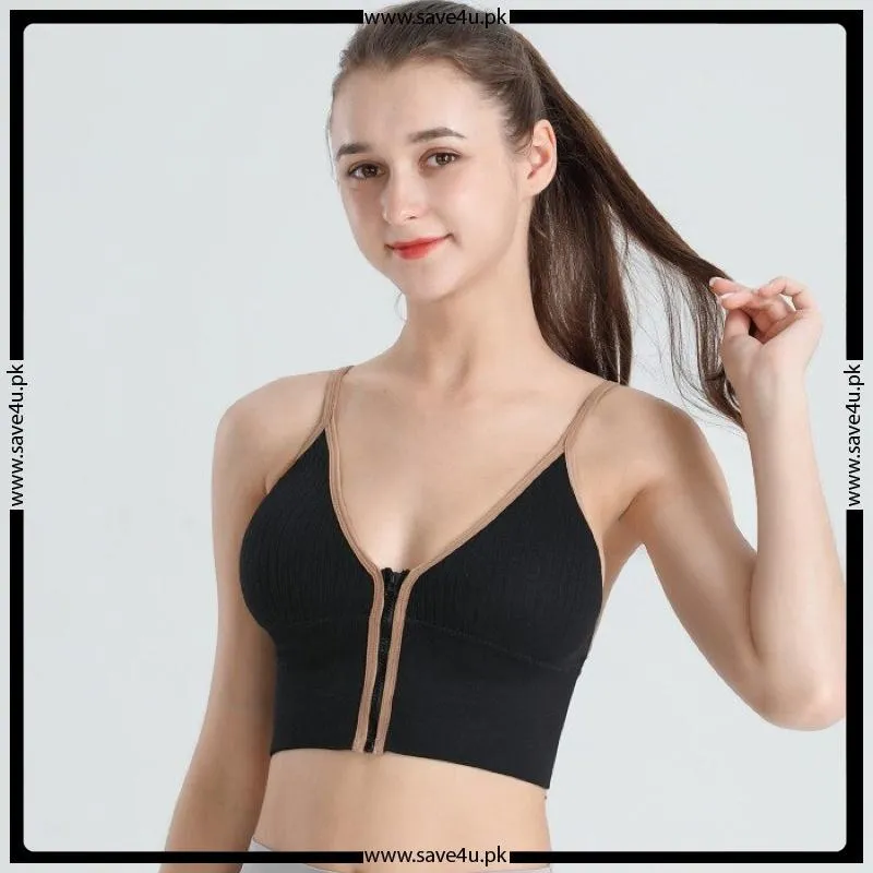 Front Open Crop Top Fashionable Bra