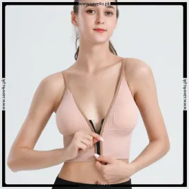 Front Open Crop Top Fashionable Bra