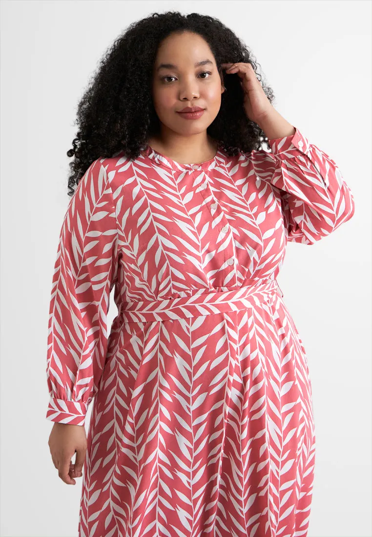 Gianna Elegant Printed Belted Dress