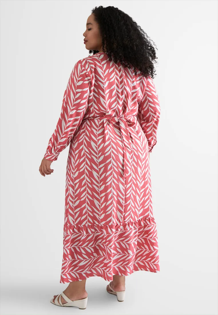 Gianna Elegant Printed Belted Dress