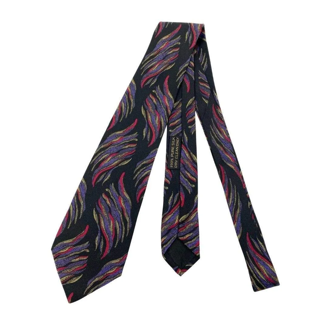 GIORGIO ARMANI Abstract Geometric Pattern Silk Tie - Black & Red