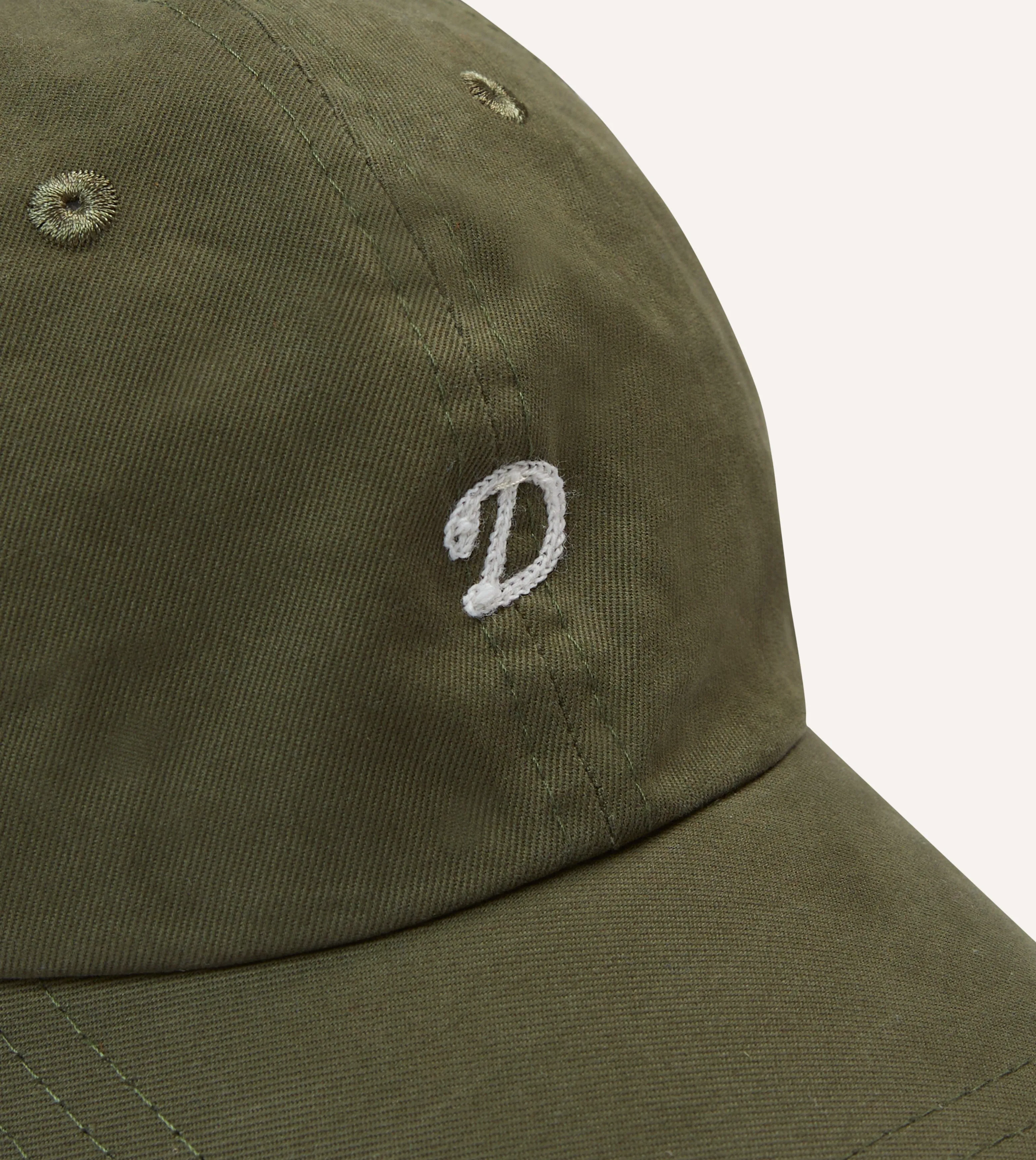 Green Chainstitch 'D' Cotton Twill Baseball Cap