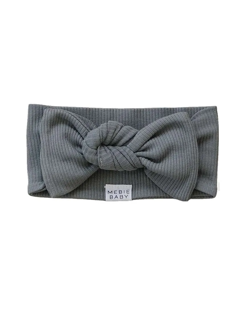 Grey Organic Cotton Ribbed Head Wrap