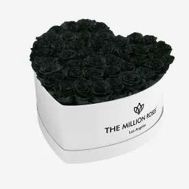 Heart White Box | Black Roses