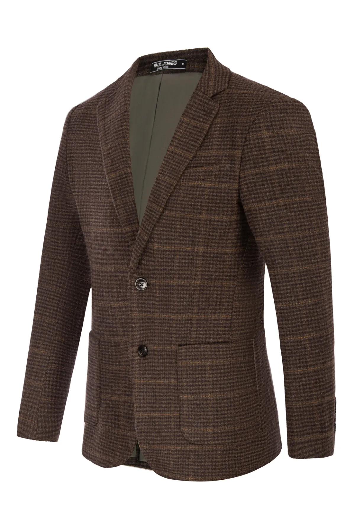 Herringbone Tweed Two Button Blazer British Wool Blend Sport Coat Jackets