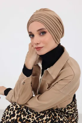 High Quality Shirred Winter Turban Bonnet Cap for Women, Cozy Comfortable Winter Headwrap made from Polyviscose Fabric,B-13IV