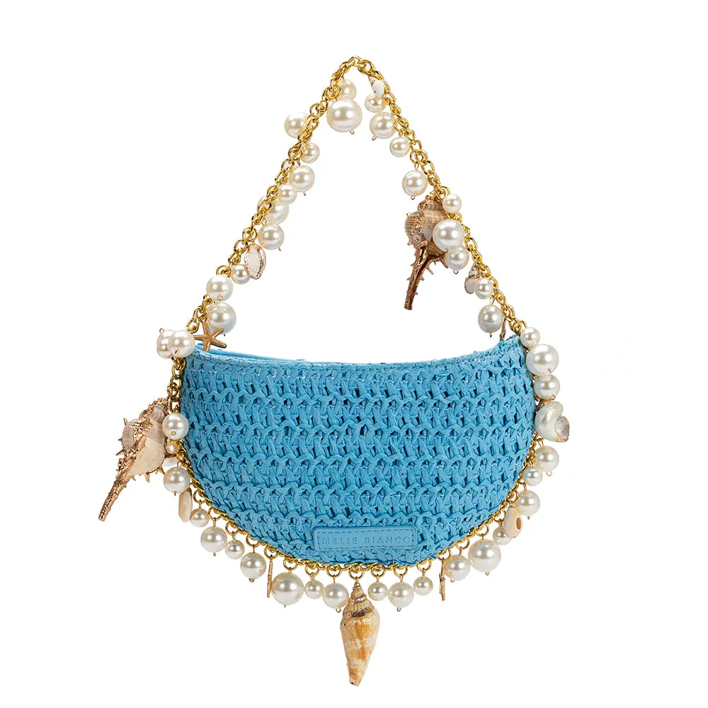 Isla Blue Small Straw Top Handle Bag - FINAL SALE